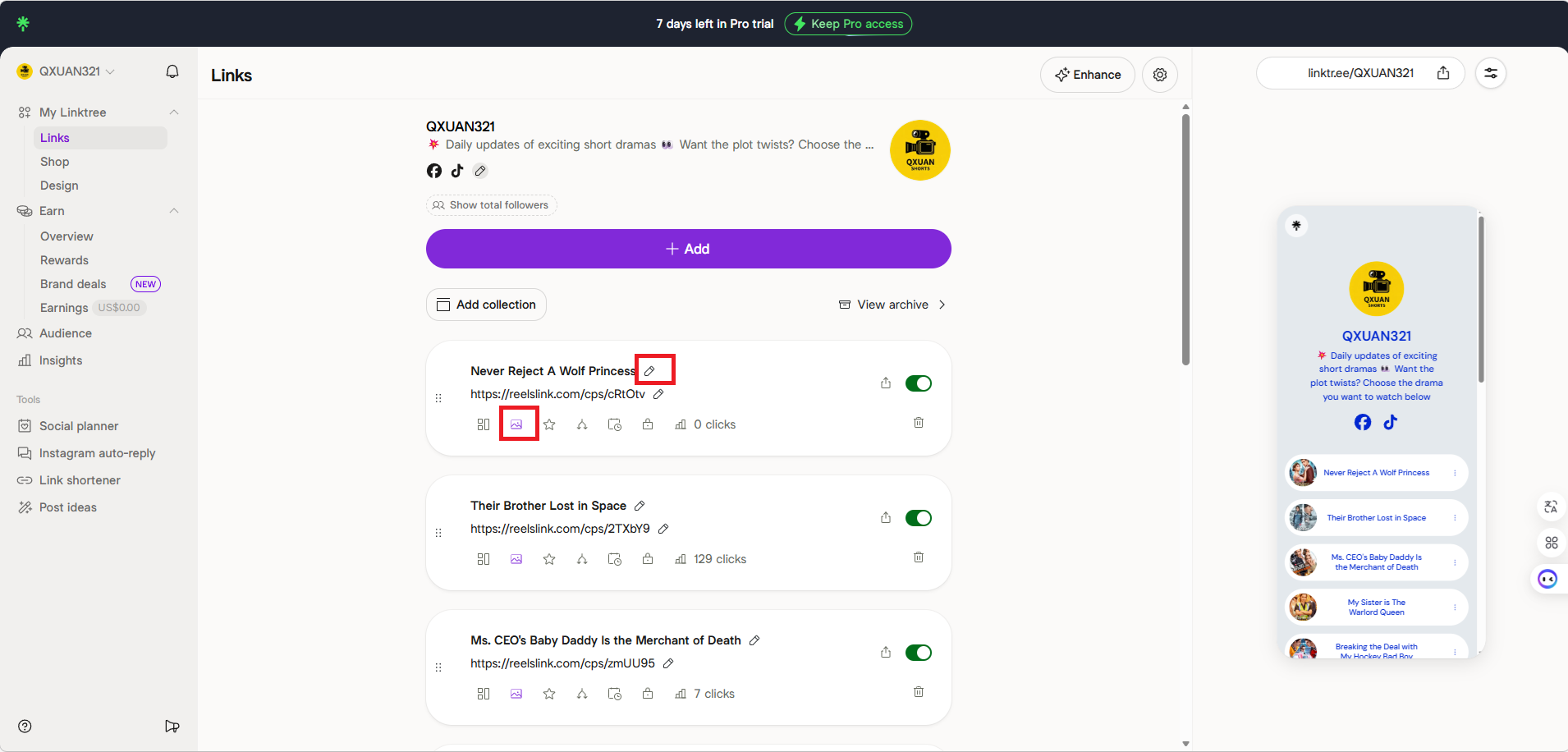 linktr添加链接 1