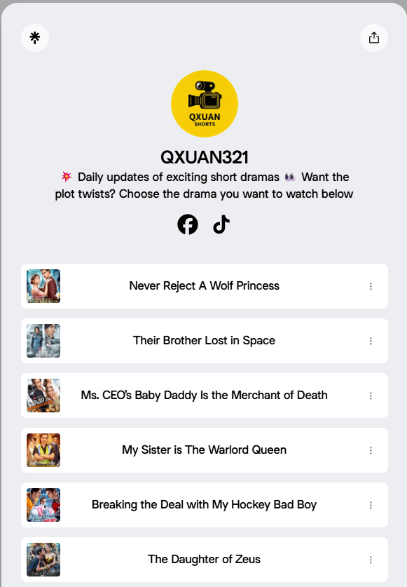 linktr短剧推广列表页